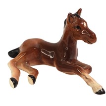 Hagen Renaker Horse Figurine Lying Down Miniature Figure Brown Horse Pon... - $24.94