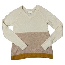 Trovata Birds of Paradise V-Neck Lambs Wool Sweater Color Block - Size L... - $28.06
