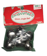 Vintage 20mm DIY CRAFT SET OF SIX Silver JINGLE BELLS CHRISTMAS CHARM DE... - $88.35 MXN