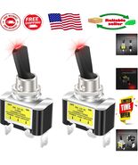 Compact 30 Amp Lighted Toggle Switch for Cars - Red LED Indicator - 2 Pcs - $298.02 MXN