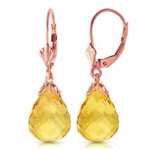 Galaxy Gold GG 14k Rose Gold Leverback Earrings with Briolette Citrines - $449.99