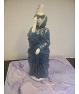 Vintage Royal Doulton 9&quot; Figurine MASQUE Lady w Blue Cape HN2554 Bone China - £47.33 GBP