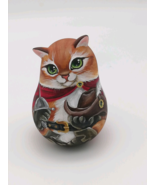 Roly Poly Tumbler Wooden Matryoshka Fairy Tale &quot;Cat in Boots&quot; Hand Painted  - $101.21 CAD
