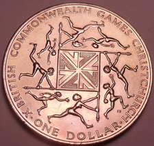 Gem Unc New Zealand 1974 Dollar~10th Annual Commonwealth Games - £13.21 GBP