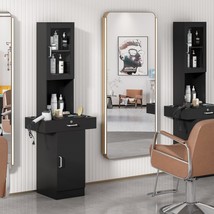 Salon Station for Hair Stylist Hair Styling Organizer Equipment with Gla... - $181.99