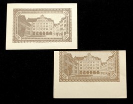 1918 Notgeld Dinero Error Nota - 2pc Juego De Gorlitz, Alemania Alineación Error - £58.38 GBP