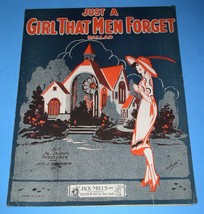 Just A Girl That Men Forget Sheet Music Vintage 1923 Jack Mills Inc. - £19.98 GBP
