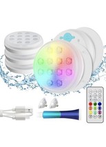 Rechargeable Bright Swimming Pool Lights LED Submersible Magnetic Pond Lights - £38.17 GBP