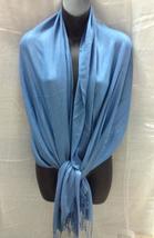 Medium Blue Women Soft Pashmina Classic Solid Cashmere Scarf Stole Wrap - $18.98