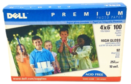 Dell Premium Photo Paper 4&quot;x6&quot; 100 Sheets High Gloss 10 mil. New Sealed - £7.90 GBP