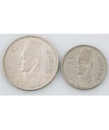 2 Egiziano Monete Egitto 1939 5 Piastre 1941 5 Millieme Quasi Fior di Co... - €104,08 EUR