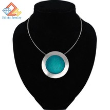 Top quality fashion necklaces blue gray enamel pendants thumb200