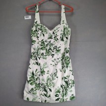 Abercrombie &amp; Fitch Green Floral Sheath Dress Sz M Smocked Back Adj Stra... - $36.00