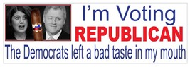 Vote Republican Bumper Sticker or Helmet Sticker D3726 Clinton Lewinsky - $1.39+