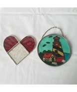 lot of 5 Sun Catchers-Balloon-Heart-World-Lighthouse-Duck - £15.26 GBP