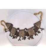 ANTIQUE 18th to 19th C BEDOUIN Silver Tribal Necklace Chocker Tassel Collar - $1,125.73