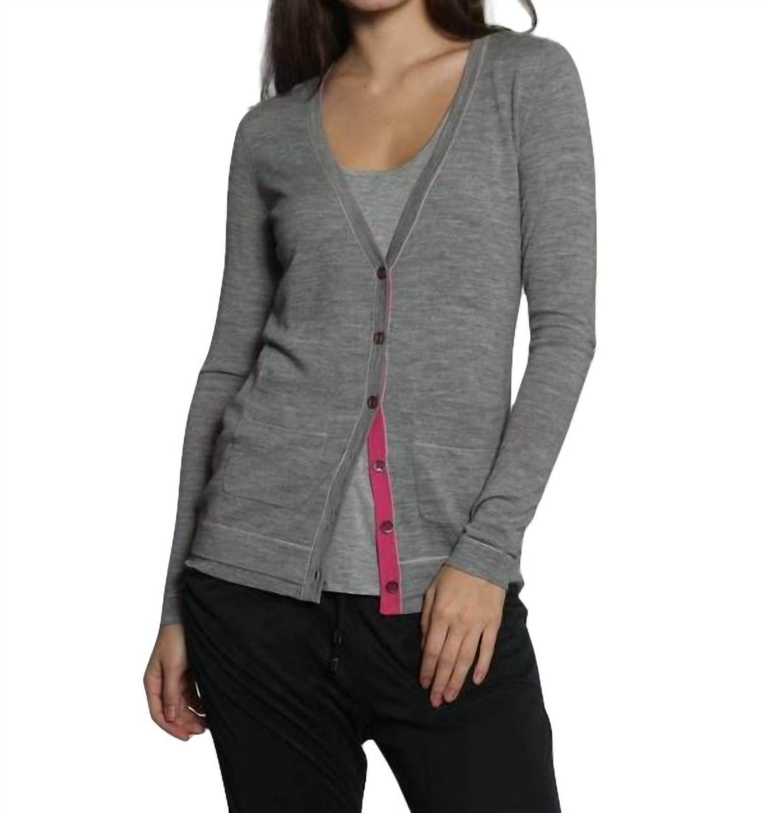 Label+Thread double rib cardigan in Grey - size XS