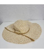 Tropical Trends Womens Beach Pool Hat Brown Wide Brim Floppy Woven Packable - £18.34 GBP