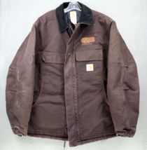 Carhartt Coat Workwear Brown Cotton Size 48 R C03 DKB Quilted Insulated ... - £55.05 GBP