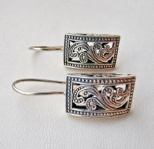 Silpada Designer Vintage 925 Sterling Silver Paisley Scroll Filigree Earrings - $68.31