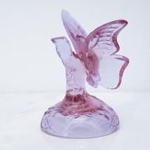 Vintage Fenton Art Glass Pink Dusty Rose Butterfly Ring Holder Figure Decoration - $42.03