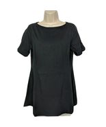 Denim &amp; Co. Regular Fit &amp; Flare Knit Tunic Size XS Black Boat Neck Short... - $28.73 CAD