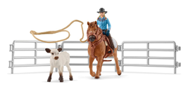Schleich 42577 Team Roping with Cowgirl Toy Set, Ages 3 and up - $54.88