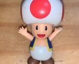 JAKKS Pacific World of Nintendo Super Mario Bros Toad Figure Red White 2" - $5.94