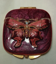 Vintage Purple Swirl Butterfly make-up compact mirror, Spring Street. - $9.99