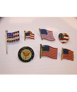 MIXED LOT OF HAT PINS - US NAVY AMERICAN FLAGS - $342.77 MXN