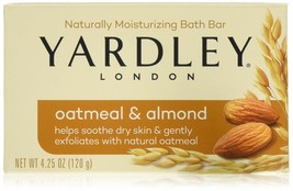 Lot of 4 Yardley London OATMEAL &amp; ALMOND Bar Soap Soaps 4.25 oz Soothes Dry Skin - $17.85