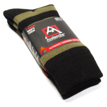 Avalanche Men&#39;s Ultimate Thermal Socks Rugby Stripe Black &amp; Olive 10-13 - $9.99