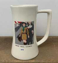 Vintage BSA Boy Scouts Coffee Mug Cup Tall Great Trail Council 1975 Cent... - $12.82