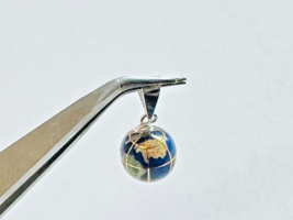 Sterling Silver 925 3-D Enamel World Globe Charm - £27.40 GBP