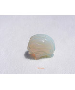 Hedgehog Hand Carved Opalite Glass Opalescent White With Beautiful Fire - £10.62 GBP
