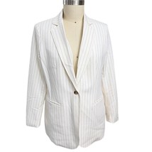 Anne Klein Vanilla Ice Latte Pinstripe Blazer Jacket Sz L NWT $139 - $74.20