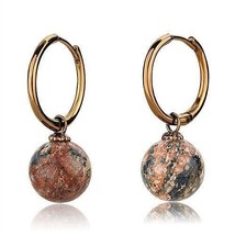 TK2572 - IP Coffee light Stainless Steel Earrings with Semi-Precious Leo... - $39.49