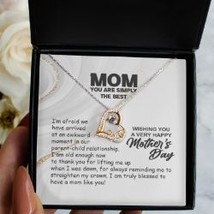 Best Mom Dancing Heart Message Card Necklace Jewelry Gift - £63.89 GBP