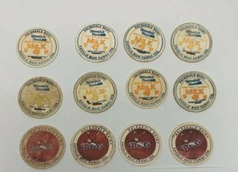 Lot 12 Haleakala Dairy Kahului Maui Hawaii POG Milk Cap Vintage Advertising POGS - £50.44 GBP