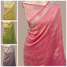 Banarasi Tissue Crush Soft Silk Saree, Tissue Silk Saree, thin Zari Weaving, Gif - £64.54 GBP