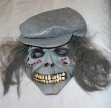 Creepy Scary Rubber Latex Halloween Mask with Hat and Hair Gray - £21.30 GBP