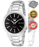 Seiko 5 Automatic SNKA07 SNKA07K1 Men&#39;s Black Dial Day Date Steel Watch - $2,441.36 MXN