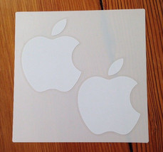 NEW Pair Genuine OEM Authentic White Apple Logo Decal Sticker 2 Total St... - $18.99