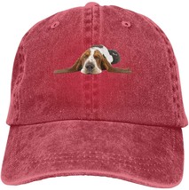 Denim Cap Basset Hound Dog Sleep Baseball Dad Cap Adjustable Sport Men Women Hat - $15.88