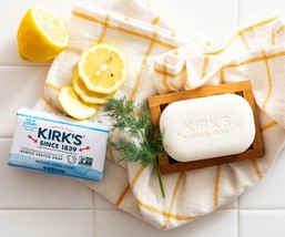 6 Bars Kirk&#39;s FresH Scent CASTILE BAR SOAP 100% Coconut gentle 4oz x6 Co... - $32.11