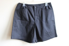 TravelSmith 12 Black Cotton Stretch Flat Front Shorts - £15.68 GBP