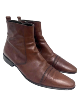 Lav Artigiana Vero Cuoio Vintage Chelsea Brown Leather Wingtip Zip Ankle... - £71.89 GBP