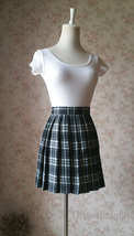 Black White Short Plaid Skirt Women Girl Plus Size Mini Tartan Skirt image 2