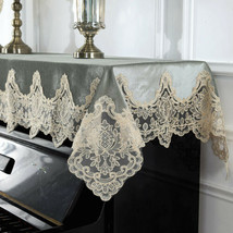 78”x33” Piano Anti-Dust Cover Dust Print Lace Fabric Cloth Upright Piano... - £45.59 GBP