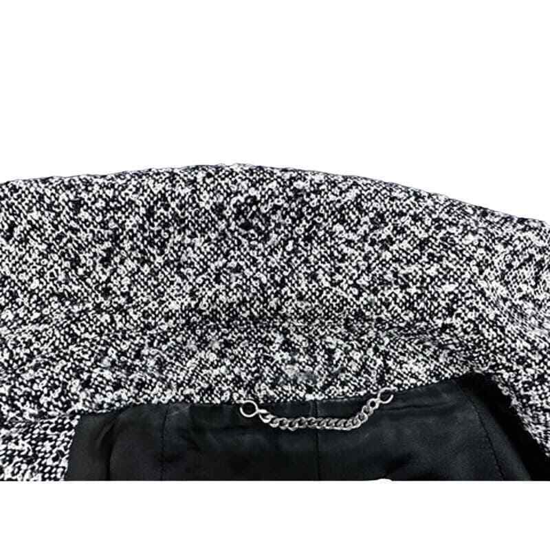 VTG Alpaca Blend Agnona Bergdorf Goodman Sz 44/L/XL Blk/Wht Tweed Jacket w/Belt Item image 8